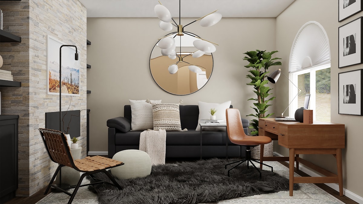 Aromatherapy diffuser releasing mist on a cozy living room shelf